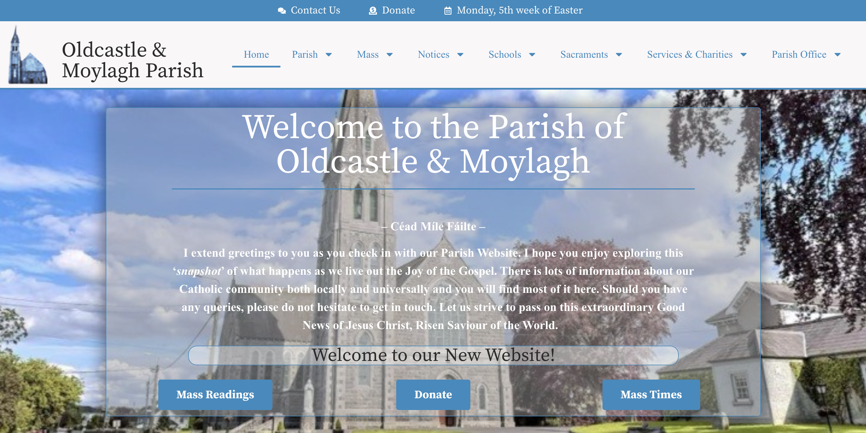 Oldcastle & Moylagh Parish Website project thumbnail
