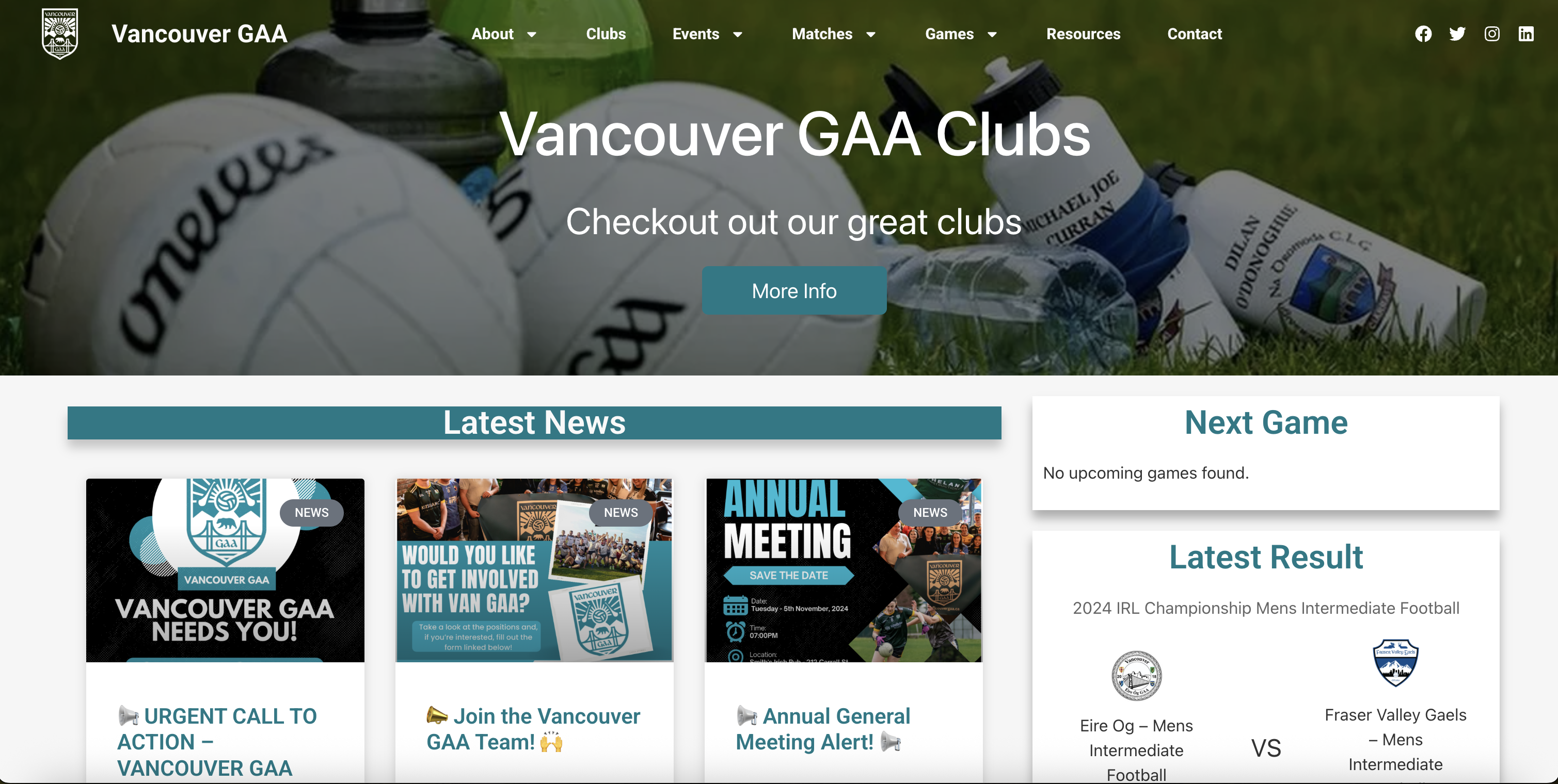Vancouver GAA Website project thumbnail